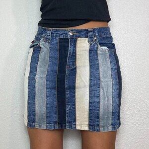 Y2k PATCHWORK DENIM MINI SKIRT